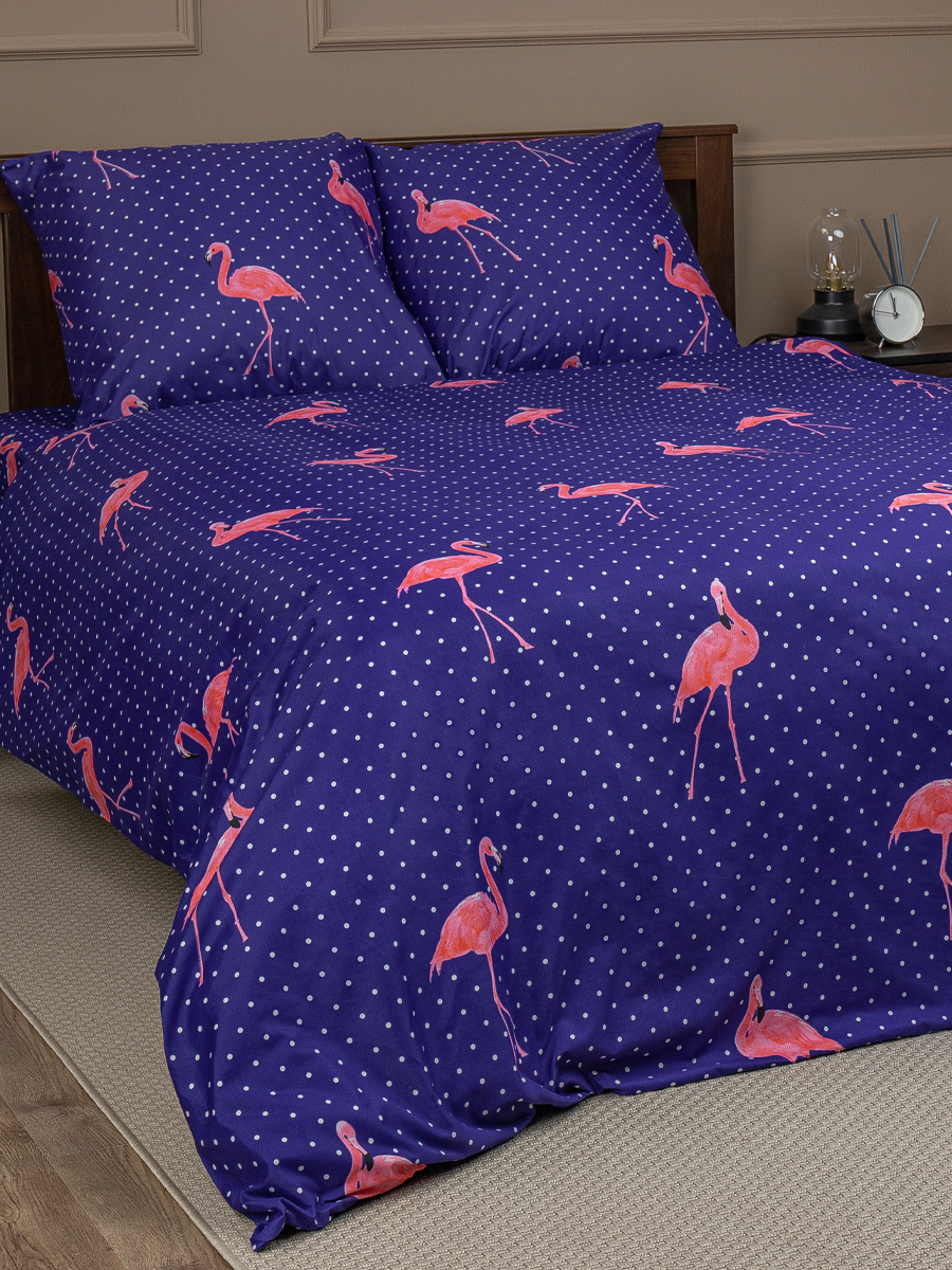 картинка Постельное бельё Amore Mio BZ QR Flamingo DKBL DOUBLE M 
