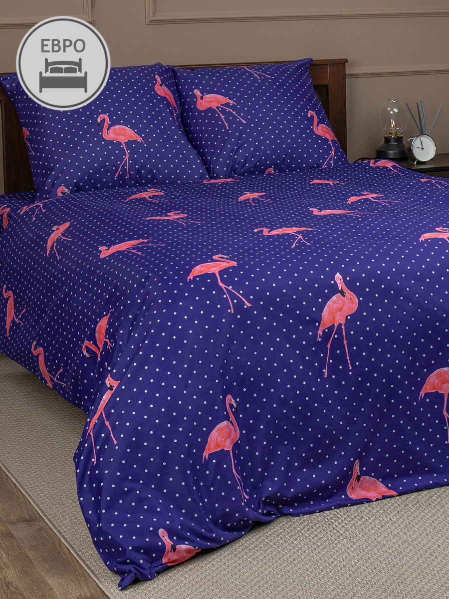 картинка Постельное бельё Amore Mio BZ Flamingo DKBL EURO M 