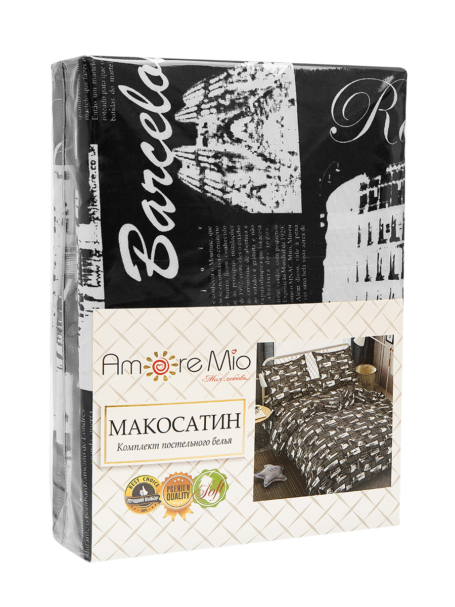 картинка Постельное бельё Amore Mio BZ Trip BLK sm EURO M 