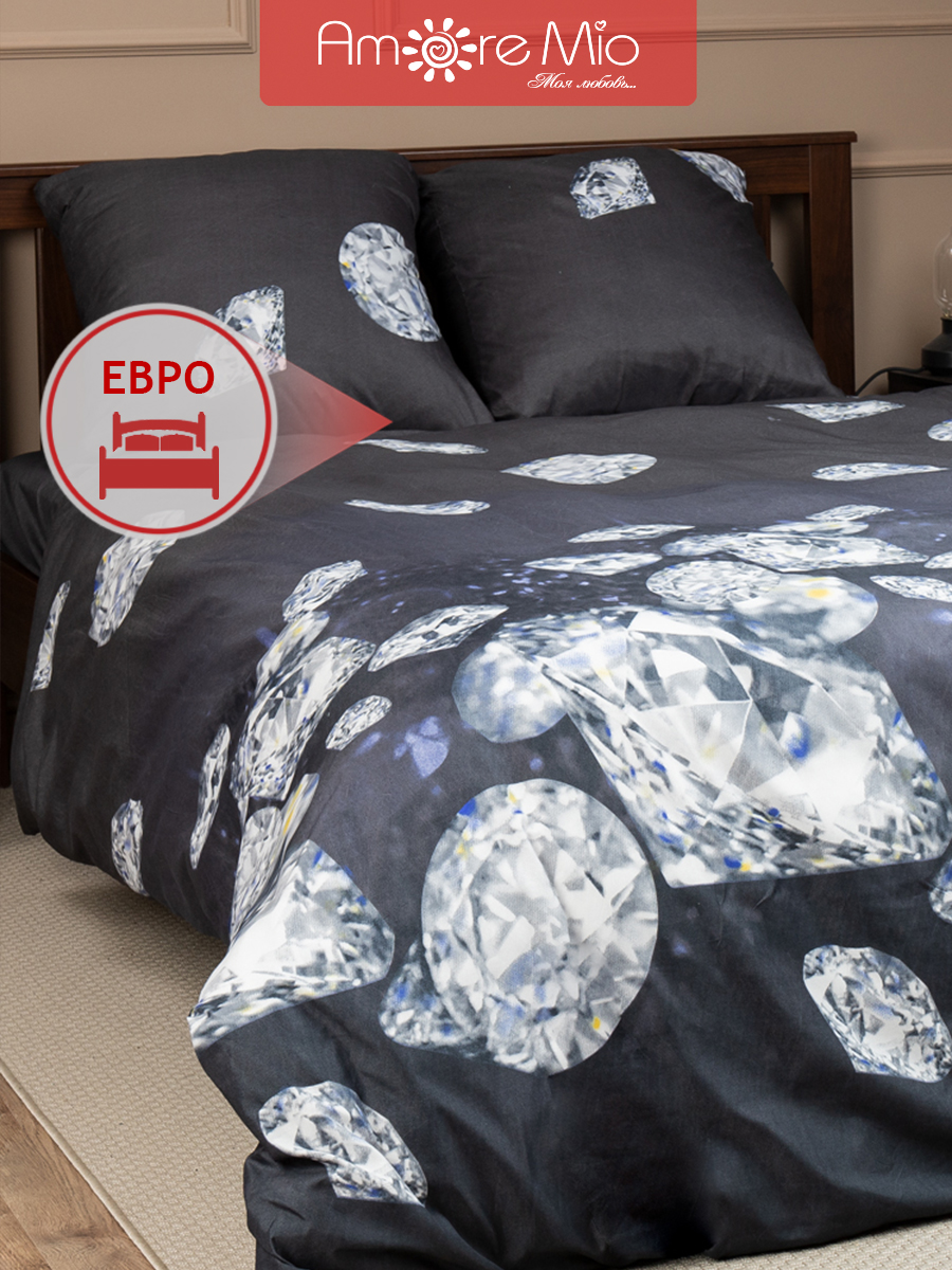 картинка Постельное бельё Amore Mio BZ Black EURO M 